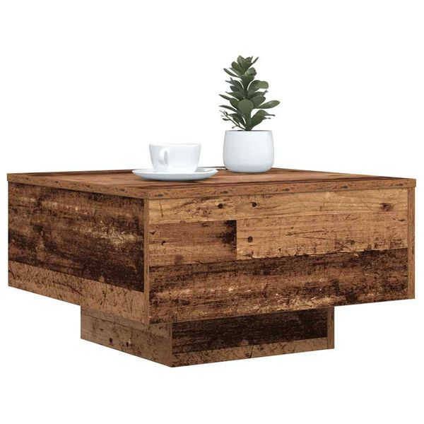 vidaXL Salontafel Oudhout 55 x 55 x 31 cm Bewerkt hout