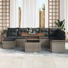 vidaXL Tuin Sofa Set met opslag 9 pcs Grijs Poly riet