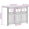 vidaXL Dressoir BODO 115,5x44x80 cm massief grenenhout wit