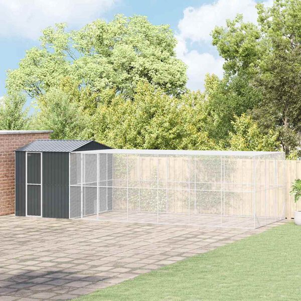 vidaXL Vogelkooi Antraciet 845 x 304 x 247 cm Gegalvaniseerd staal