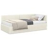 vidaXL Hoekbedframe met Matras met hoofdeinde 2 st Cr&egrave;me Fluweel
