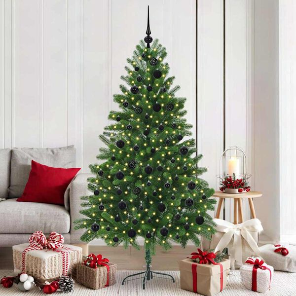 vidaXL Kerstboom met 300 LED met standaard Groen 180 cm PE