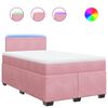 vidaXL Boxspring met matras fluweel roze 120x190 cm
