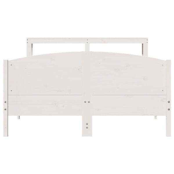 vidaXL Bedframe zonder matras massief grenenhout wit 120x200 cm