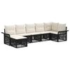 vidaXL Tuinbankenset 7 st 7-zits Zwart poly rattan