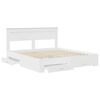 vidaXL Bedframe met hoofdeinde met lade Wit 200 x 200 cm Bewerkt hout