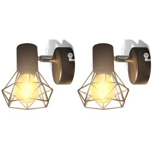 vidaXL Wandlampen 2 st met LED industri&euml;le stijl zwart