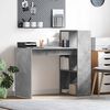 vidaXL Bureau met plank Beton Grijs 108 x 55 x 103.5 cm Bewerkt hout