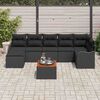 vidaXL Tuinbankenset met opslag 8 pcs Zwart poly rattan