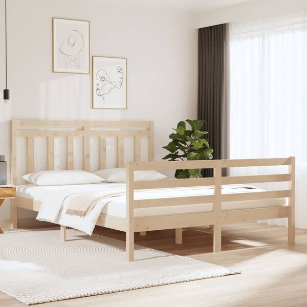 vidaXL Bedframe massief hout 150x200 cm