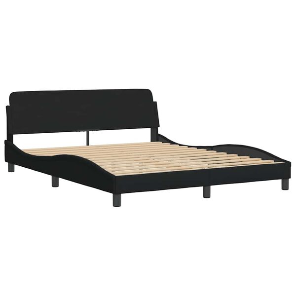 vidaXL Bedframe "Dover" stof zwart 160x200 cm