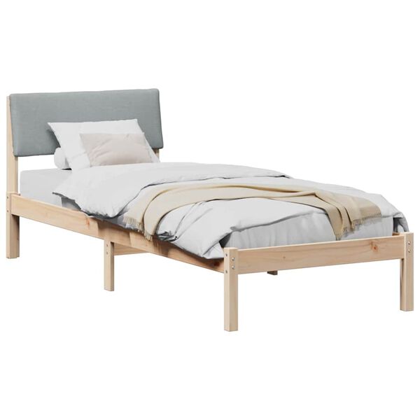 vidaXL Bedframe Bruin en lichtgrijs 80 x 200 cm Massief grenenhout