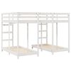 vidaXL Drie-hoog Bunk Bed Frame Wit 140 x 200 cm Massief grenenhout
