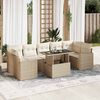 vidaXL 8-delige Loungeset met kussens poly rattan beige