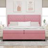 vidaXL Boxspringbed met matras met LED Roze 200 x 200 cm Fluweel