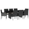 vidaXL 9-delige Tuinset poly rattan zwart