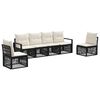 vidaXL Tuinbankenset 6 st Zwart poly rattan