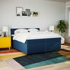 vidaXL Boxspring met matras stof blauw 200x200 cm