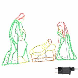 vidaXL Verlichte Kerstscene met 550 LED Multikleur 112 x 71,5 cm PVC
