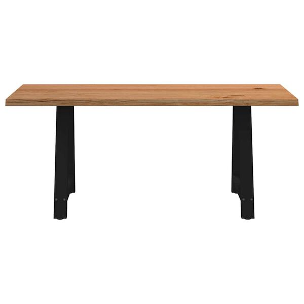 vidaXL Eettafel met natuurlijke rand massief eikenhout rechthoekig