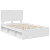 vidaXL Bedframe met hoofdeinde Wit 135 x 190 cm Massief grenenhout