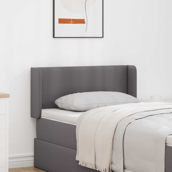 vidaXL Hoofdbord oor 2 pcs Grijs 40 x 16 x 5 cm Multiplex en Kunstleer