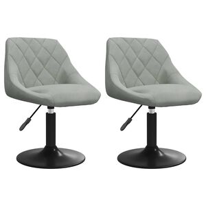 vidaXL Eetkamerstoelen draaibaar 2 st fluweel lichtgrijs