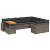 vidaXL 10-delige Loungeset met kussens poly rattan grijs