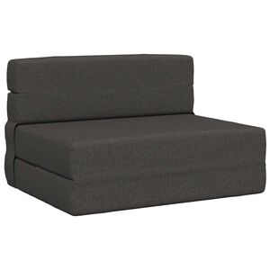 vidaXL Vouwbare Bankbed Donkergrijs 70 x 80 x 60 cm Stof