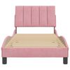 vidaXL Bedframe zonder matras "Hanko" fluweel roze 90x200 cm