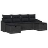 vidaXL Bankstel met kussen 6 pcs poly rattan