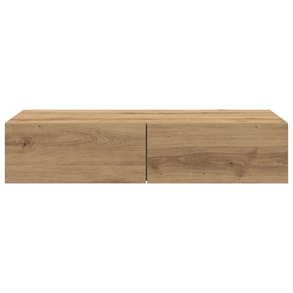 vidaXL Wandschap met lades 80x33x17 cm bewerkt hout artisanaal eiken