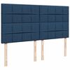 vidaXL Boxspring met matras stof blauw 200x200 cm