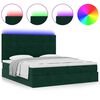 vidaXL Ottoman bed met matrassen en LED's 200x200cm fluweel