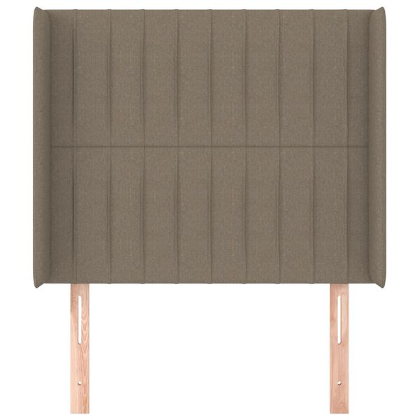 vidaXL Hoofdbord met randen 93x16x118/128 cm stof taupe
