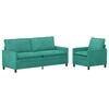 vidaXL Bankstel 2 st Turquoise Fluweel