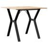 vidaXL Eettafel Y-frame 80x80x75 cm massief grenenhout en staal