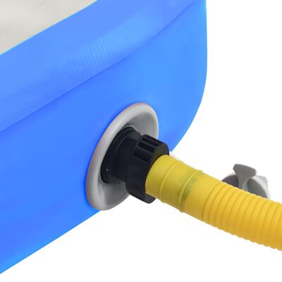 vidaXL Gymnastiekmat met pomp opblaasbaar 200x200x15 cm PVC blauw