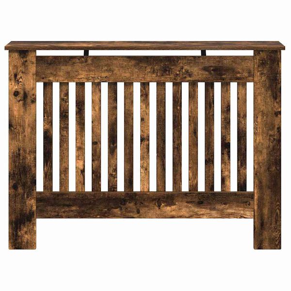vidaXL Radiatorafdekking Gerookt eiken 112 x 19 x 81,5 cm Bewerkt hout