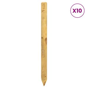 vidaXL Schuttingpalen 10 st Bruin 120 cm Massief grenenhout