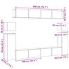 vidaXL Tv-meubelset Wandgemonteerd 8 pcs Zwart Eiken Bewerkt hout
