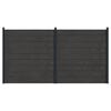 vidaXL Hek set 2 st 353 x 186 cm WPC en Aluminium Zwart