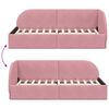 vidaXL Hoekbedframe met hoofdeinde Roze 100 cm x 200 cm Fluweel