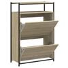 vidaXL Schoenenkast 75x34x112 cm bewerkt hout sonoma eikenkleurig