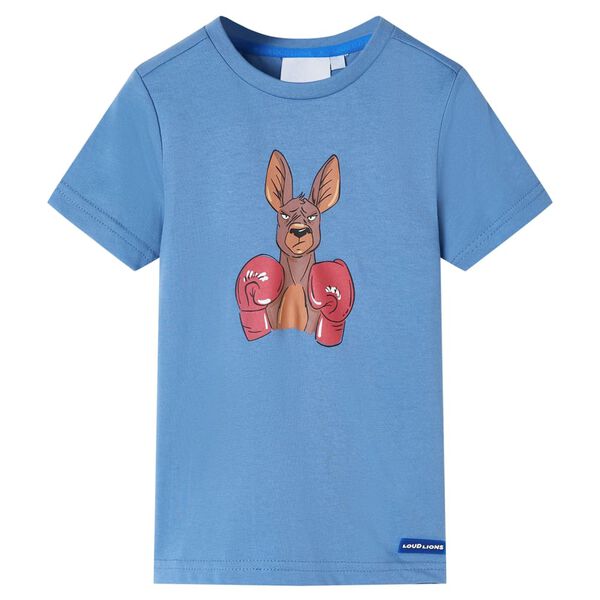 Kindershirt met korte mouwen 116 middenblauw