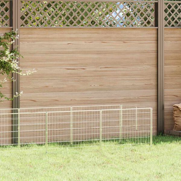 vidaXL Hondenkennel 10 m&sup2; staal zilverkleurig