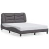 vidaXL Bedframe zonder matras "Hvar" kunstleer grijs 140x200 cm