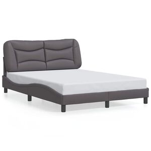 vidaXL Bedframe zonder matras "Hvar" kunstleer grijs 140x200 cm