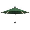 vidaXL Wandparasol met LED's 300 cm groen