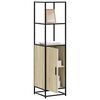 vidaXL Hoge kast 35,5x35x139 cm bewerkt hout en metaal sonoma eiken